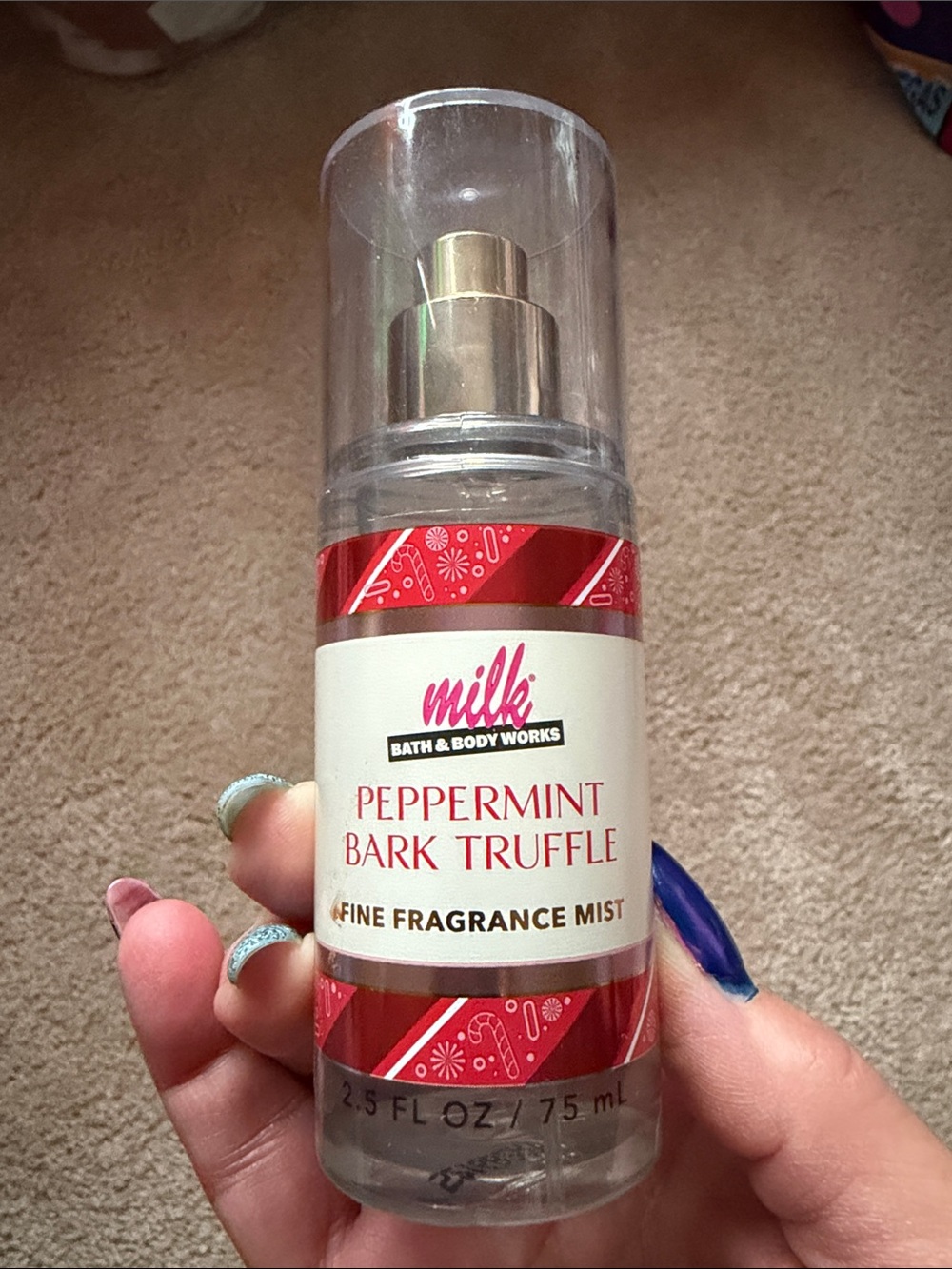 Bath & Body Works Peppermint Bark Truffle Fine Fragrance Mist - Red & White
